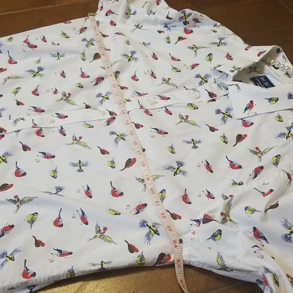 Charleston Threads Mens Longsleeve Button Down Shirt Red Yellow Blue Bir… - Picture 7 of 10